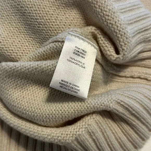 Saltwater Luxe Women's Cream Sun Sand Surf Knit Sweater XL Coastal Nantucket - Picture 5 of 6